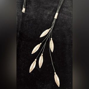 Silpada Sterling and Black leather cord necklace